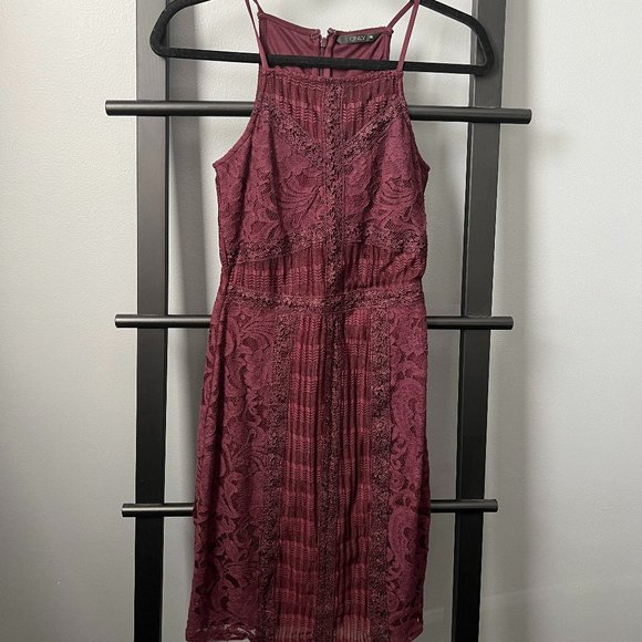 Wine Lace Dress (S) - Picture 1 of 7